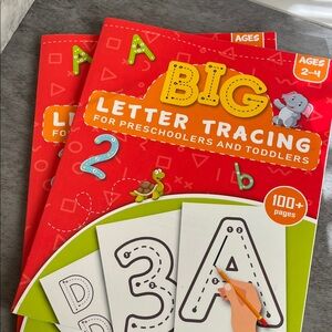 Kids Learning Big Letter Tracing Book - Red
